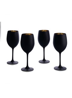 اشتري Ciara 4-Piece Stemware Glass Set 520Ml - Matt Black في الامارات