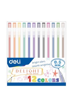 اشتري 12-Piece Gel Pen With 0.5mm Fine Tip Multicolour في الامارات