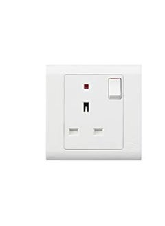 Buy Mk 13A 1Gang Sp Switch Socket With Neon Mv2657Whi in UAE