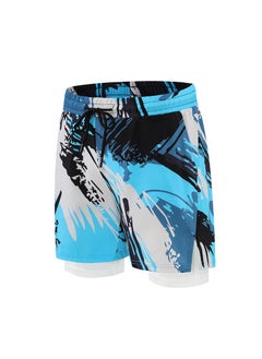 اشتري Fashionable Men's Double-Layer Quick Drying Beach Swimming Shorts في الامارات