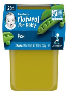 اشتري Natural for Baby 2nd Foods Pea 2 Pack 4 oz 113 g Each في الامارات