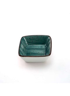 Buy Color Glaze Porcelain Square Dish 7 cm,Green in UAE