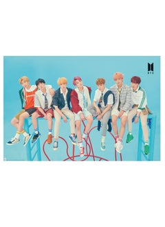 Buy BTS  Group Blue Kpop Poster in UAE