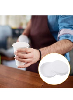 اشتري 100pcs Disposable Paper Cup Lids for Drinks في السعودية