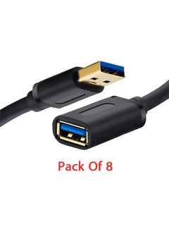 Buy Pack Of 8 Cable1.5M USB 2.0 Type A Male To Female Extension Extender Charging Data in Saudi Arabia