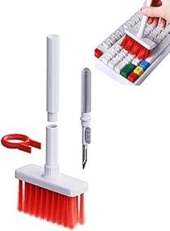 اشتري 5 in 1 Keyboard Cleaning Brush Kit Soft Brush, Keyboard Cleaner Dust Remover Key Puller, Computer Cleaning Tools Multifunctional Pen (Red) في مصر