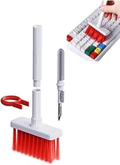 اشتري 5 in 1 Keyboard Cleaning Brush Kit Soft Brush, Keyboard Cleaner Dust Remover Key Puller, Computer Cleaning Tools Multifunctional Pen (Red) في مصر