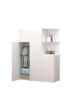 Buy 10-Cube Storage Cabinet Closet Portable Space-Saving Wardrobe Combination Armoire With Shelf for Clothes Books Toys Towels in Saudi Arabia