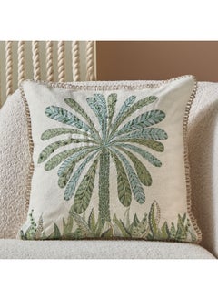 Buy Cancun Palm Embroidered Filled Cushion 50 x 50 cm in Saudi Arabia