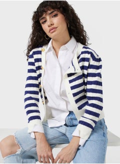 Buy Stripe Sweater With Buttons in Saudi Arabia