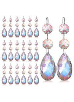 اشتري 20 Pcs Crystal Prisms Chandelier Pendants, Teardrop Chandelier Replacement Set, Rainbow Maker Hanging Prisms for Wedding Party Tree Garlands Home Decoration في الامارات