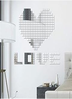 اشتري 100pcs 3D DIY Mirror Wall Stickers For Room Bedroom Kitchen Bathroom Decal Home Decoration في مصر