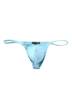 Buy Breathable Underwear for Male U Convex Pouch Underwear T-Back G-String Blue Color in Saudi Arabia