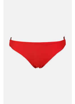 اشتري Women Ring Details Plain Bikini Bottom, Red في السعودية