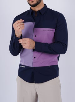 Buy Men’s Autumn Shirt Long Sleeves Collared Neck– Midnight in UAE