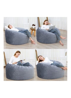 Buy COMFY ADULT CLASSIC CHARCOAL GREY SUEDE/VELVET BEAN BAG in UAE