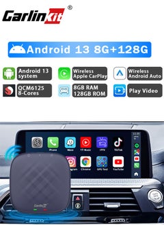 اشتري ORIGINAL Ai Box 8+128GB Android 13.0 Carlinkit CarPlay Ultra Series With Powerful Qualcomm QCM6125, Comes with Android Auto Apple Car Play Google Play Store في السعودية