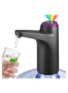 Buy Water Dispenser Portable Water Bottle Pump for Universal 3, 4 and 5 Gallon with USB Electric Charging and Automatic Off Switch (Black) in Saudi Arabia
