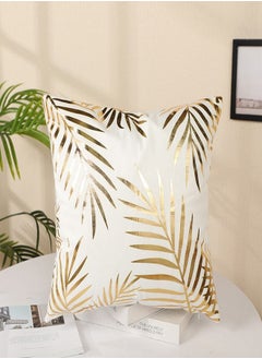 اشتري Cushion Covers Décor Throw Pillow Cover Gold Leaves Printed Decorative Pillow Cushion Cover for Bedroom Sofa Car Home Décor في الامارات