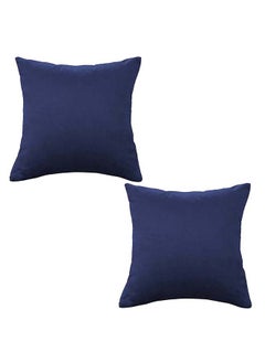 Buy Set of 2 Pieces Square Soft Velvet Decorative Cushion with Solid Design and Attractive Colors - 45x45 cm in Saudi Arabia