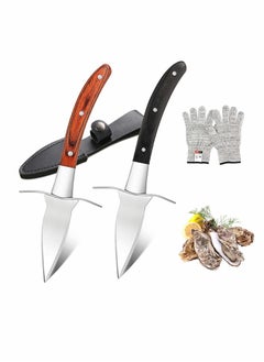 Buy Oyster Knife Shucker Set Gloves Cut Resistant Level 5 Protection Seafood Opener Kit Tools 3.5’’ Stainless steel Oyster Knife Thoughtful Gift for Seafood Lovers for Home Restaurant (2knifes+1Glove) in UAE