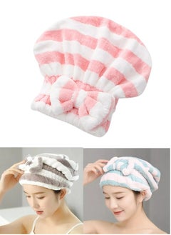 Buy Microfiber Hair Cap for Faster Hair Drying Without Frizz (Pink) in Egypt