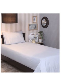 اشتري Orchard Exclusive (White) Single Size Flat Sheet and Pillow cover (160 x 280 Cm -Set of 1 Pc)  Cotton percale Weave, Soft and Luxurious, High Quality Bed linen -180 TC في الامارات