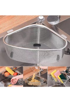 Buy Kitchen Triangle Sink Strainer Corner Sink Strainer Basket Mesh Sink Strainer Bags Stainless Steel Food Catcher Strainer for Kitchen Waste Vegetable Fruits in UAE