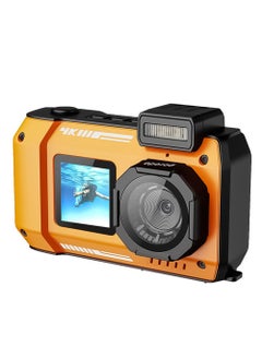 Buy Waterproof Digital Camera Dual Screen & 18x Zoom, Porodo - Orange in UAE