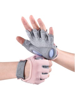 اشتري Gym Weight Lifting Workout Gloves for Women Padded Extra Grip Palm Protection Breathable for Exercise Weightlifting Training Fitness Cycling Hanging Pull ups(One size) في الامارات