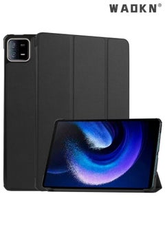 Buy Case for Xiaomi Pad 6 / Xiaomi Pad 6 Pro 2023, Slim Lightweight Hard Shell Cover with Three fold Stand, with Auto Sleep Wake Anti-scratch Smart Protective Cover (Black) in UAE