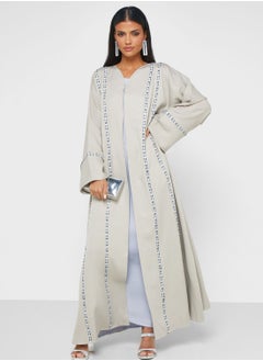 اشتري Embellished Front Open Abaya في السعودية