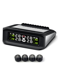 Buy Solar Tire Pressure Detector Car Wireless Tire Pressure Monitor Monitoring System Waterproof with 4 Sensors Alarm Function in Saudi Arabia