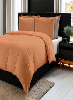 اشتري Luxurious Embroidered 400 Thread Count 100 Percent Cotton Duvet Cover Set of 3 في السعودية