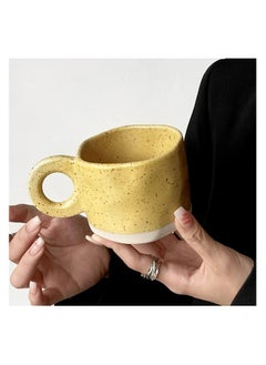 Buy Ceramic Coffee Cup Handel 300mL tea cup drinking cup cappuccino latte espresso drink cup in Saudi Arabia