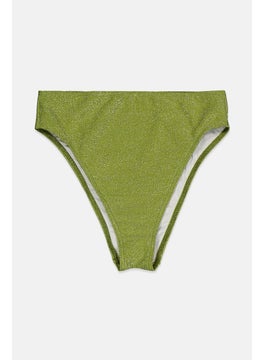 Buy Women Metallic Pull On Bikini Bottoms, Green in Saudi Arabia