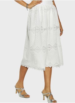 Buy High Waist Lace Detail Skirt in Saudi Arabia