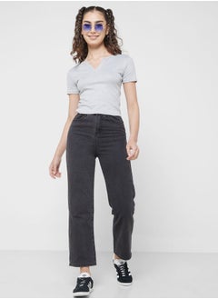 Buy High Waist Cropped Jeans in Saudi Arabia