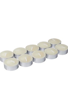 Buy 10-Piece Tea Light Candle Set White in Egypt