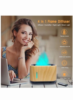 Buy Essential Oil Aroma Therapy Flame Diffuser Humidifier 7 Colors With Waterless Auto-Off Protection For Home,Office,Bedroom in Saudi Arabia