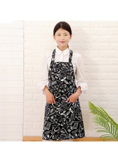 اشتري Kitchen Cooking Aprons Adjustable Bib Soft Chef Apron with 2 Pockets for Men Women في الامارات