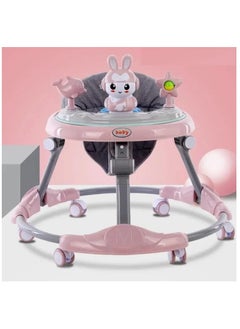 Buy Baby walker multifunctional anti-rollover anti-O leg can sit folding 6-18 months baby walker in UAE