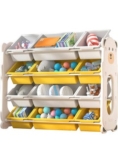 اشتري Kids Toy Storage Rack, Removable Kids Toy Storage Organizer with 12 Plastic Bins, Toy Rack with Bins for Children’s Room, 84.5 x 35.5 x 86.5cm في السعودية