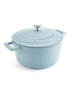 اشتري MasterClass Medium Casserole Dish with Lid 4L/24 cm, Lightweight Cast Aluminium, Induction Hob and Oven Safe, Sky Blue في الامارات