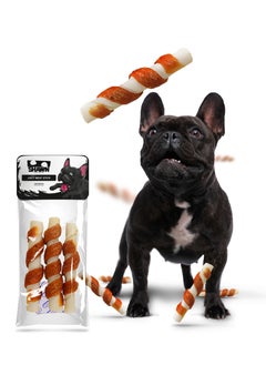 اشتري Dog Treats twisted with Real Chicken| 100g Chicken Stick Rawhide| Healthy Dog Chew Bone| 100% Natural Chews Snacks for Training Small & Large Dogs (Juicy Meat Stick) (13CM) (3 PCS) في الامارات