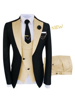 اشتري Mens Large Size 3-Piece Suit Tuxedo Factory DirectKhaki Khaki في الامارات