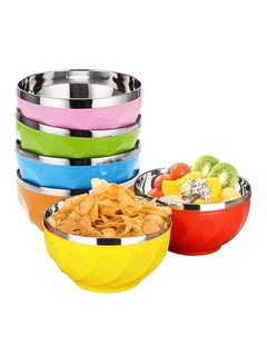 Buy Assorted Colors 6 Pack Stainless Steel Bowl Set in Egypt