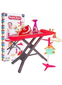 Buy Real Working Function Iron board with a sprinkler rack 4 hangers toys for kids in Saudi Arabia