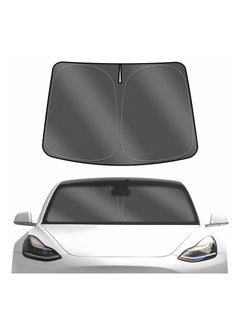 Buy Sunshade for Tesla Model 3 2017-2023 Accessories, Windshield Sun Shade Thick 240T Reflective Polyester Front Window Cover Privacy Shield Foldable Car Sun Visor Block Heat and Stay Cool in Saudi Arabia