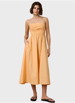 اشتري Strapless Ruched Waist Tiered Dress في الامارات